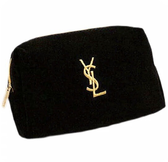 SAINT LAURENT Saint&Laurent SL Beaute borsa per trucco in velluto nero marsupio borsa per cosmetici