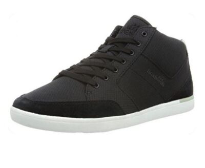 Boxfresh men's mid top sneaker lace-ups cheam SH RIP black 40 new leather mix