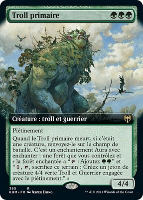 Mtg Magic Old-Growth Troll Primarire Extended Borderless FRANZÖSISCH Sehr guter Zustand fr Kaldheim