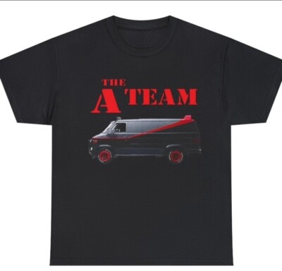 A Team Van Black Unisex T Shirt NEW Retro Style TV Show 70s 80s Mr. T