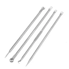 4 pcs Stainless Tools Blackhead Facial Acne Spot Pimple Remover Extractor