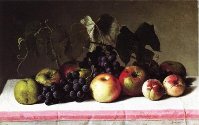 Dream-art Oil painting Still-Life-with-Concord-Grapes-and-Apples-1879-George-Het