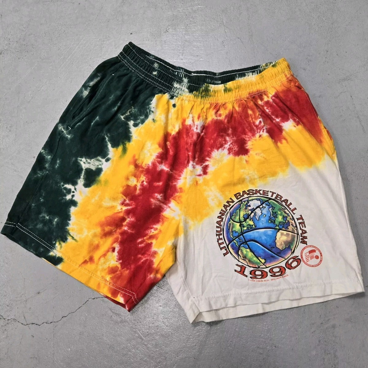 Vtg 90s Lithuania Grateful Dead Basketball Shorts XL 1996 Olympics