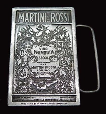 Martini & Rossi Beverage Bergamot Brass Works Vintage Belt Buckle
