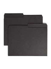 Reversible File Folder 1/2-Cut Printed Tab Letter Size Black 100 per Box