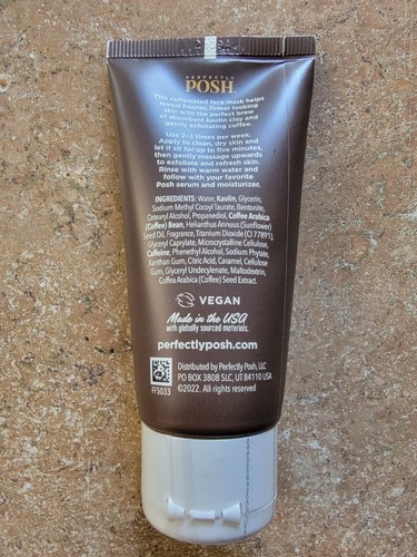 Perfectly Posh LIVIN’ LA VIDA MOCHA Caffeinated Face Mask 1.75 fl oz NEW Sealed - Picture 2 of 2