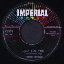 TOMMY BROWN: just for you / heart with no feeling IMPERIAL 7" Single 45 RPM