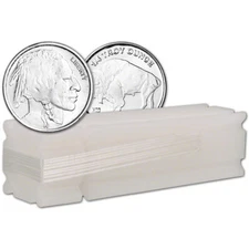 TWENTY FIVE (25) 1/4 oz Highland Mint Silver Round Buffalo .999  Roll Tube of 25