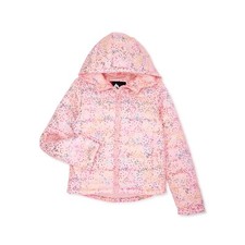 Climate Concepts Girls Pink Multicolor Metallic Dot Hooded Puffer Jacket 10-12 L