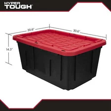Hyper Tough Large Storage Bin, 27 Gallon Plastic Storage Container
