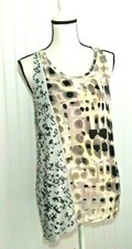 Simply Vera Vera Wang Tank Top Gray/Black Abstract Sequins Asymmetrical Hem M