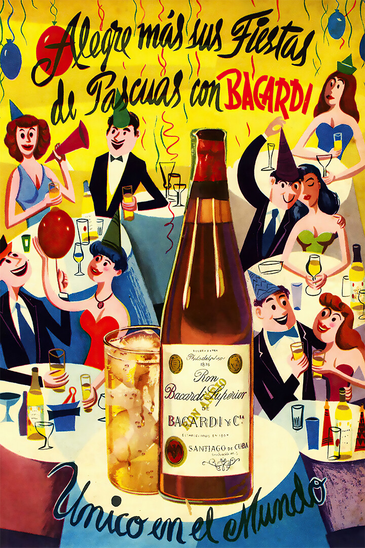 Make Holidays Better With Bacardi Vintage Art Wall Room Poster