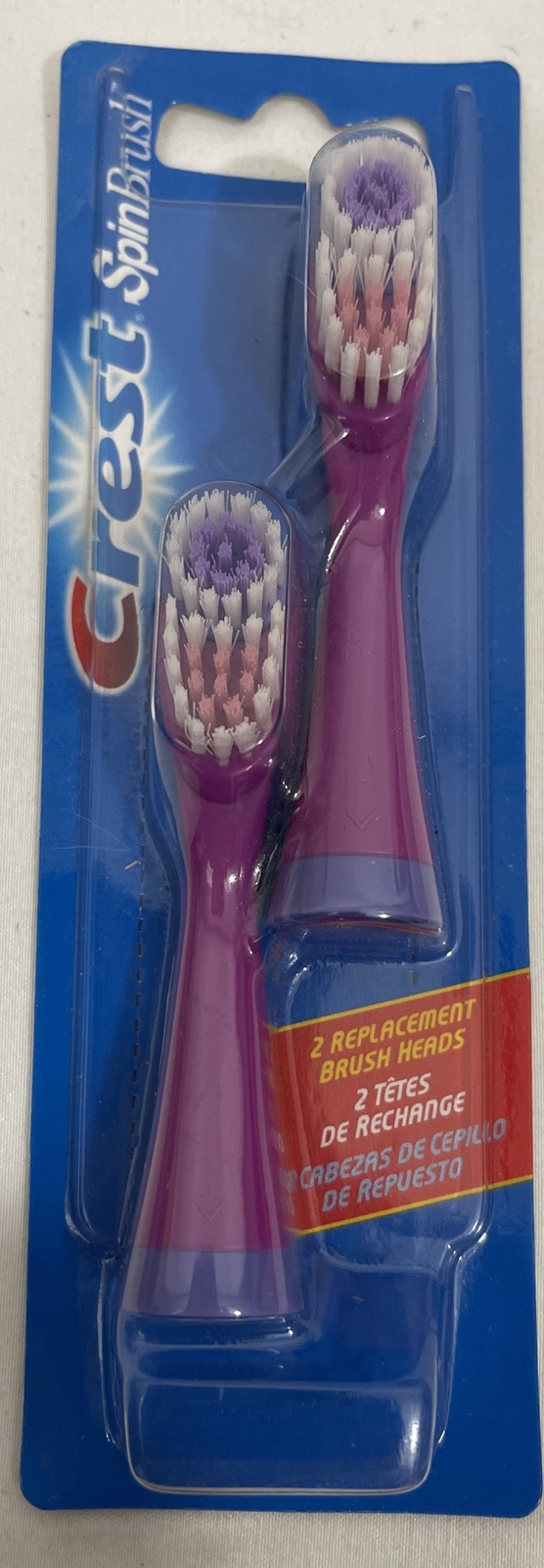 Crest Spinbrush plastic With 2 Replacement brush heads Purpl