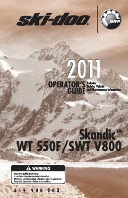Ski-Doo Owners Manual Book Guide 2011 SKANDIC WT 550F