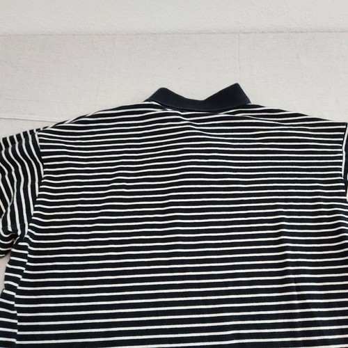 SouthPole Polo Shirt Mens XL Black White Striped Cotton Pullover Short Sleeve - Picture 11 of 12