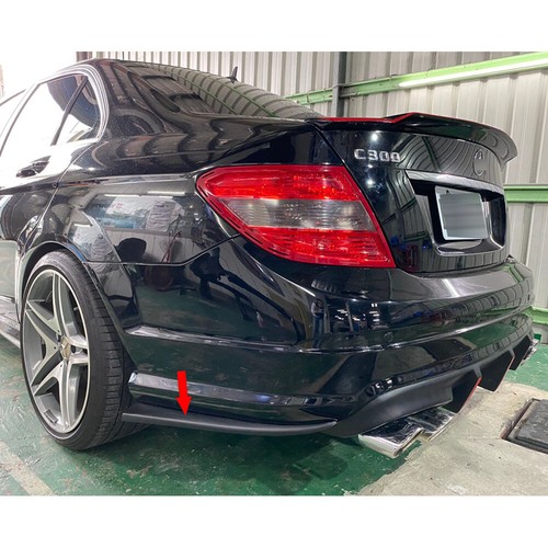 Paint Black For Mercedes Benz W204 Before Facelift 4DR Rear Bumper Side Splitter - Picture 7 of 9