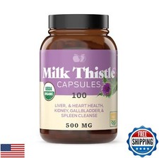 Complete Natural Products Pure Organic Milk Thistle Capsules - 500 mg Silymar