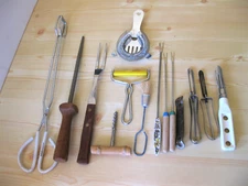 Lot 14 Vintage Kitchen Tools Gadgets Tongs Corkscrew+ More Collectible Fast Ship