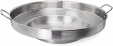 New 23" Large Mexican Stainless Steel Style Wok Comal Cazo Griddle Fry Pan