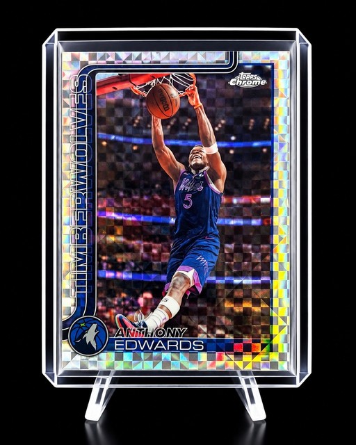 2025-2026 NBA Topps Chrome Update Anthony Edwards X-Fractor Parallel