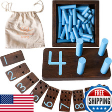 Counting Peg Board - Montessori Math and Numbers for Kids - Wooden Math Manipula
