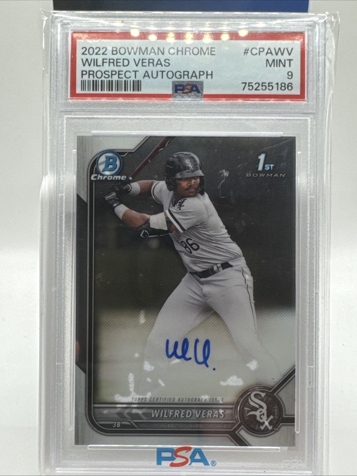 2022 Bowman Chrome Prospect Auto Wilfred Veras #CPA-WV PSA 9 MINT Auto