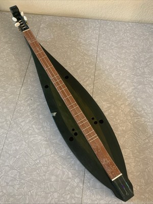 Vintage 4 String 36  Mother Of Pearl Mountain Lap Top Dulcimer Wooden Instrument