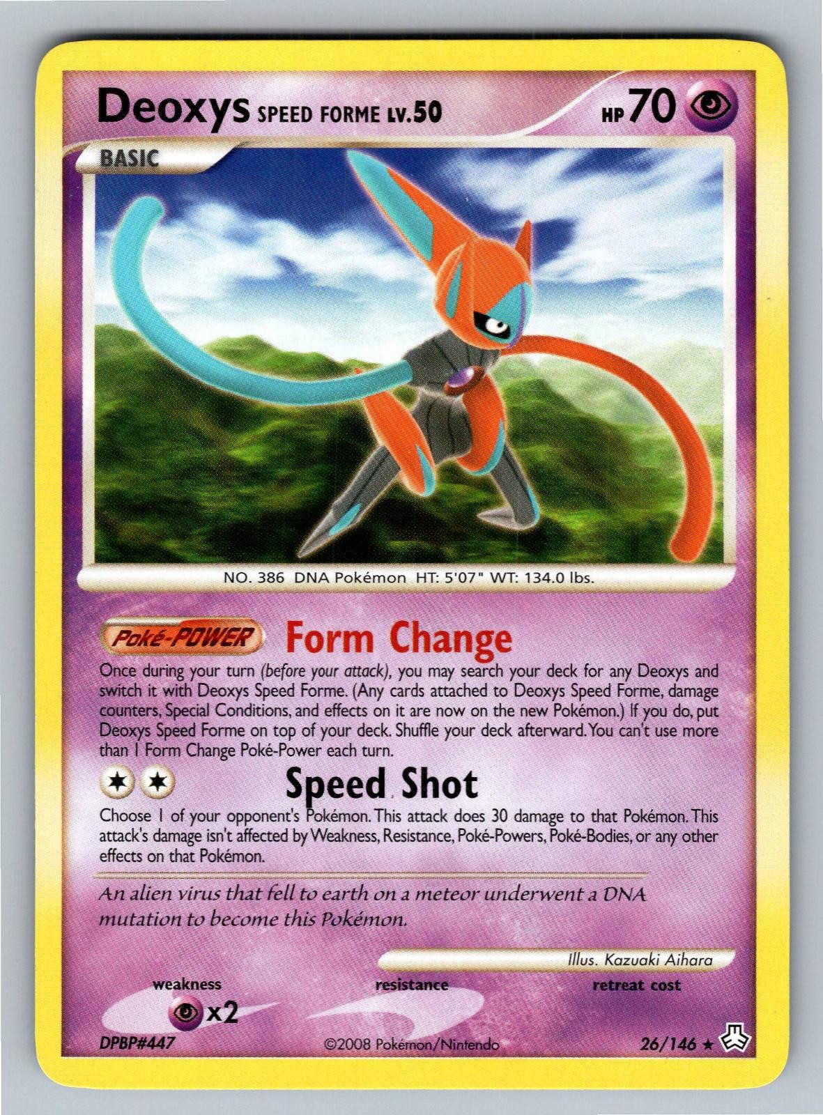 Deoxys Speed Forme 26/146 Rare Legends Awakened Pokemon Lightly Played