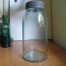 FRANKLIN DEXTER FRUIT JAR 1/2 GALLON W/ORIGINAL 1865 DATED LID SHINY NICE