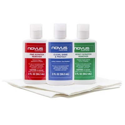 Novus Kunststoff Politur Set 1&2 x 59,20 ml (2 einmal) + 4 Tücher