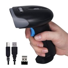 1D 2D QR Barcode Scanner Wireless Handheld Cordless Reader 2000mAh Battery