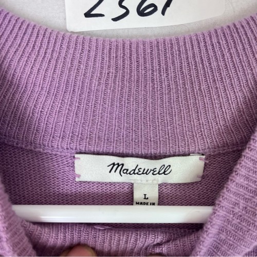 Madewell maglione donna viola grande finto collo manica lunga misto alpaca - Foto 7 di 10