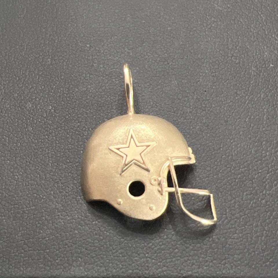 Casco de fútbol americano colgante vintage 1989 oro 14k Dallas Cowboys Michael Anthony MA Foto 4 de 4