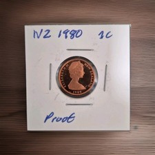 New Zealand 1980 1 Cent Proof Coin-Ex. Mint Set -Uncirculated 1c