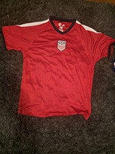 U.S. Soccer Federation USMNT Adult Game Day Soccer Poly Shirt T-Shirt RED Large