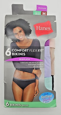 Women's HANES BIKINI Underwear 6 MEDIUM Seamless COMFORT Flex Fit 6-PACK NIP