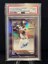 2024 Bowman Chrome-Stiven Martinez Purple Auto 108/250 #CPA-SM PSA 9