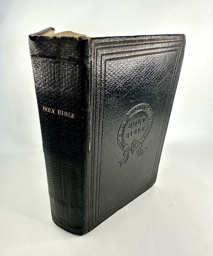 Antike 1895 Heilige Bibel Altes Und Neues Testament Schwer Schwarz Hardcover London