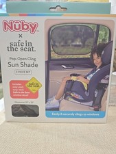 Nuby x Safe in the Seat Pop Open Sunshades - 2pk w/ Sticker