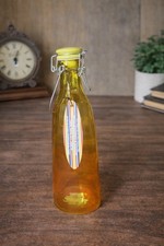 11 Tall Amber Glass Swing Top Bottle with Ceramic Stopper Decorative Bottle
