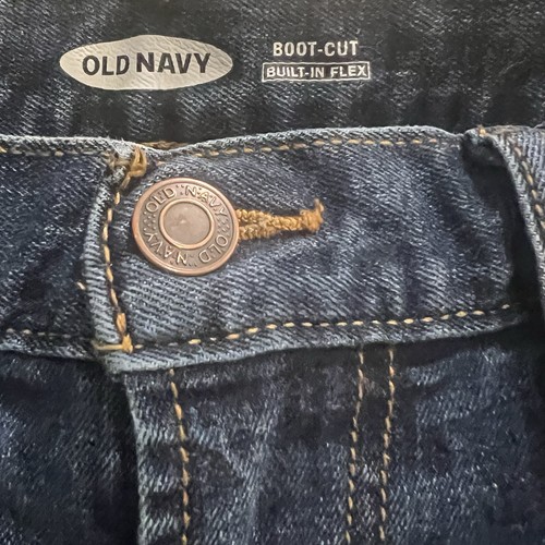 Jeans Old Navy Para Hombre Bootcut Flex Lavado Oscuro Denim 33 X 30 (medida 29 Entrepierna) - Imagen 8 de 8