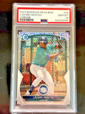 LAZARO MONTES PSA 10 GEM MINT 2023 BOWMAN CHROME MEGA BOX MOJO REFRACTOR MARINER