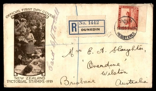Mayfairstamps New Zealand FDC 1935 Horses and Plow Reg Dunedin First Day Cover a