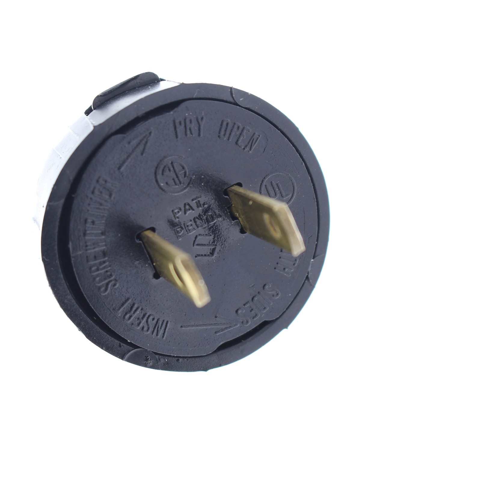 2 Leviton Black Straight Blade Round Vinyl Heavy Duty Male Plug Cord Clamp 48646