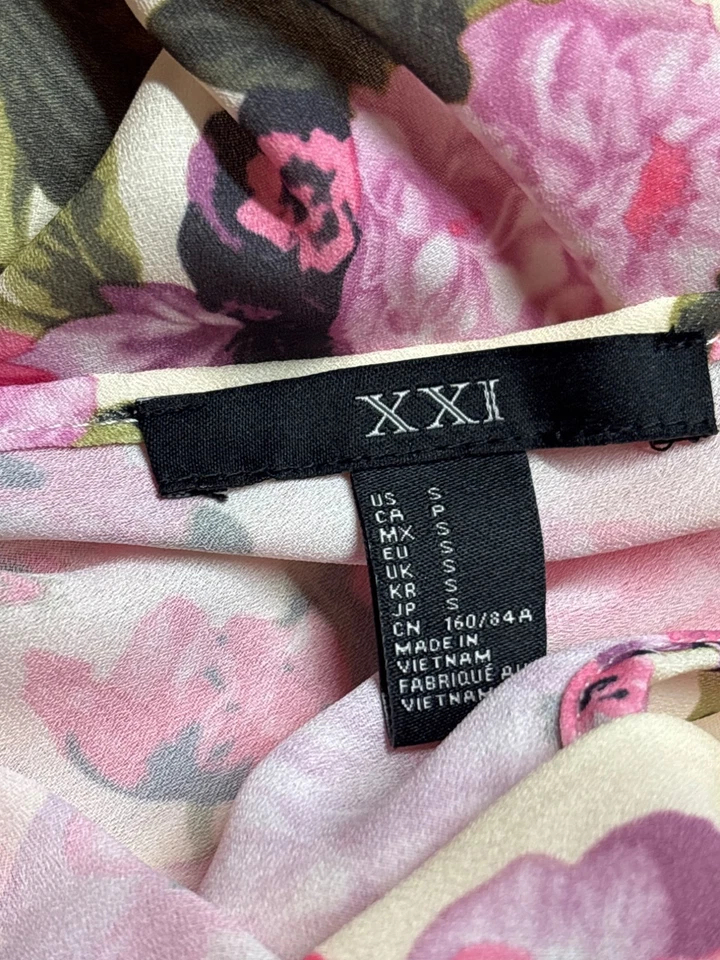 XXI Floral Maxi Dress Size S Sleeveless Smocked Back Waist Multicolor - Image 3 of 4