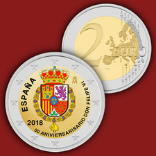 SPAIN ESPANA POLICIA NACIONAL 2024 /  2 Euro Coloured  UNC Color  Coin
