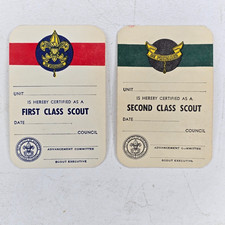 VINTAGE 1940-60's  1st & 2nd CLASS RANK BADGE - Boy Scouts of America - Lot of 2
