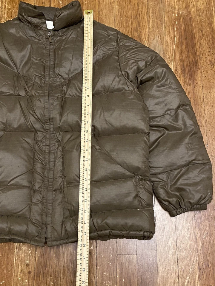 Chaqueta acolchada marrón grande vintage años 70 80 Sears Outerwear Goosedown para mujer EE. UU. Foto 4 de 4