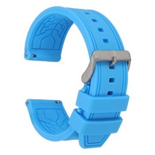 Silicone Watch Bands 24mm Soft Quick Release Watch Bands, Light Blue