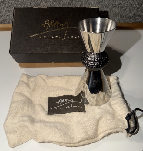 Michael Aram Gotham Jigger Silver Plated Cocktail Jigger 1oz / 2oz With Cover